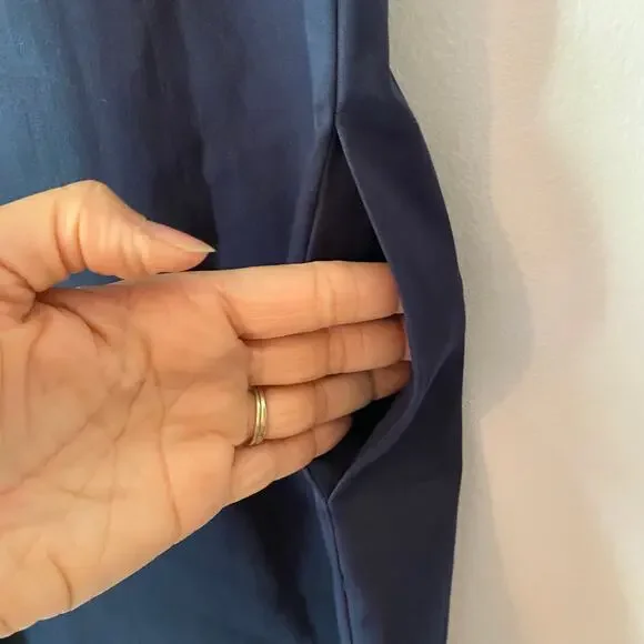 NWT Ted Baker London Navy Blue A-line Shift Dress Preppy Cotton Women's size 2 - Picture 8 of 11